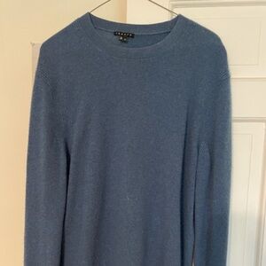 Theory Men's Soft Blue Crewneck Sweater